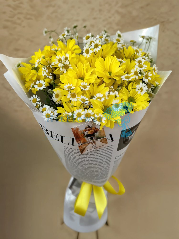 Букет цветов из: Хризантемы